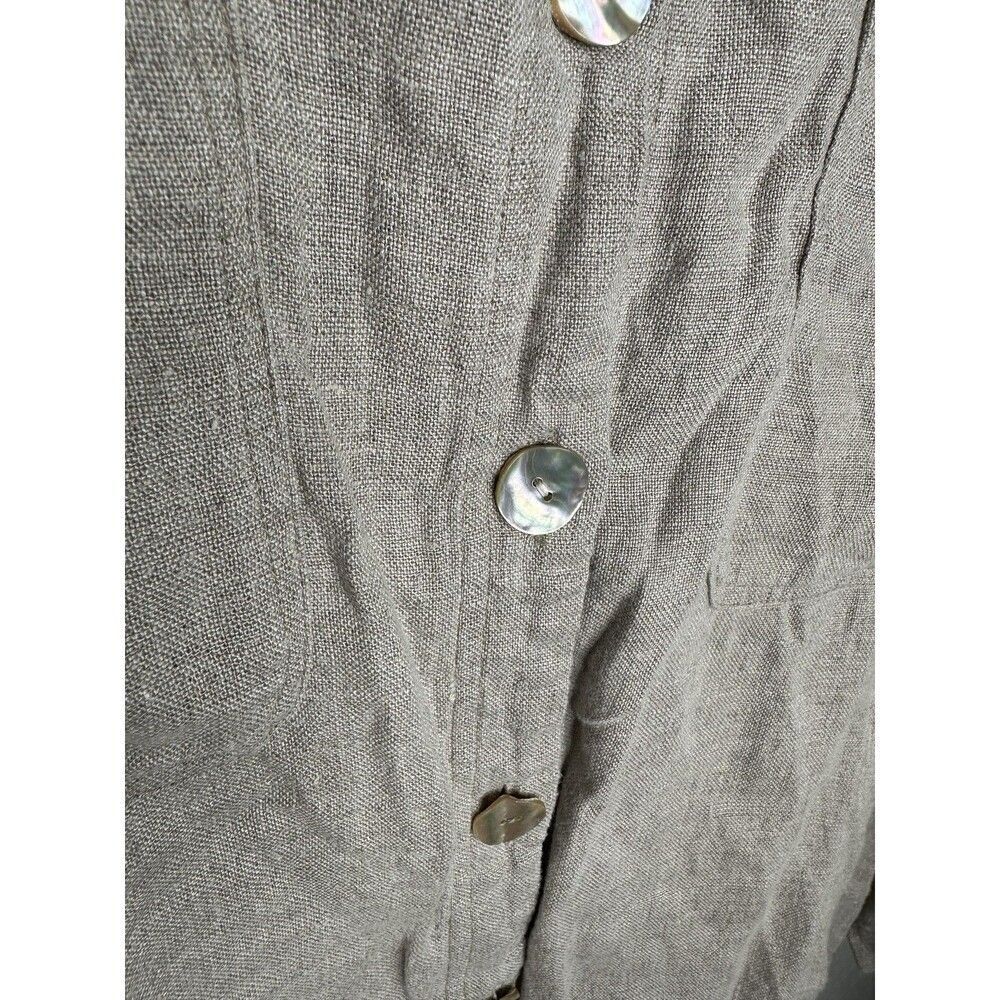 Classiques For Nordstrom Shirt Womens Medium Linen Button Front Pockets Top - Picture 3 of 6